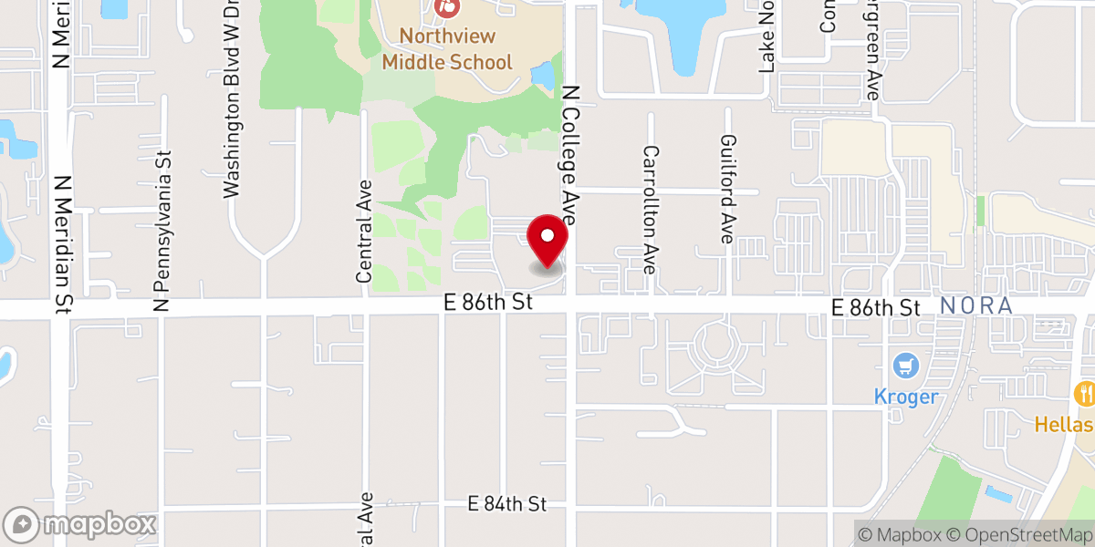 Map showing location of First Baptist Church Of Indianapolis