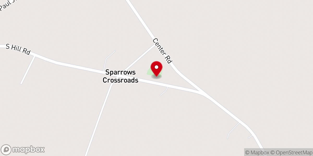 Map showing location of Sparrow Swamp Church