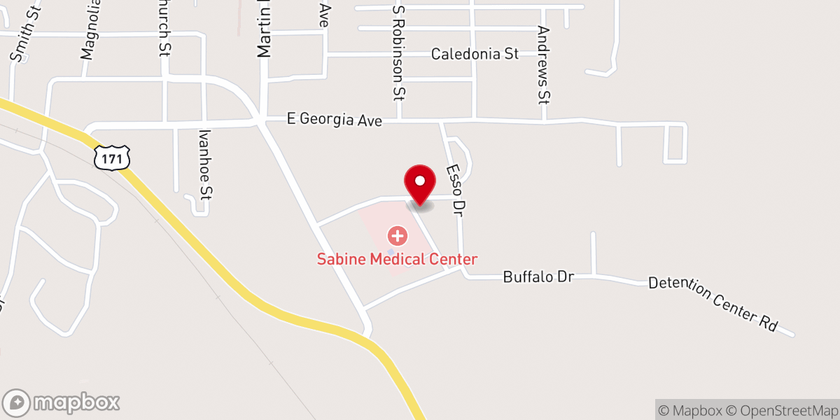 Map showing location of Many Church of the Nazarene
