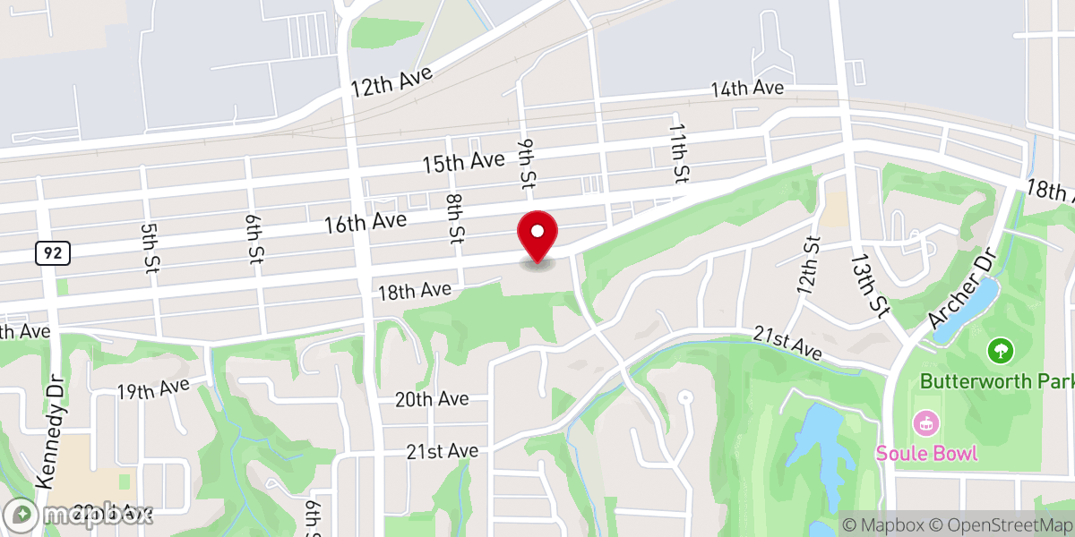 Map showing location of Primera Iglesia Bautista Hispana Church