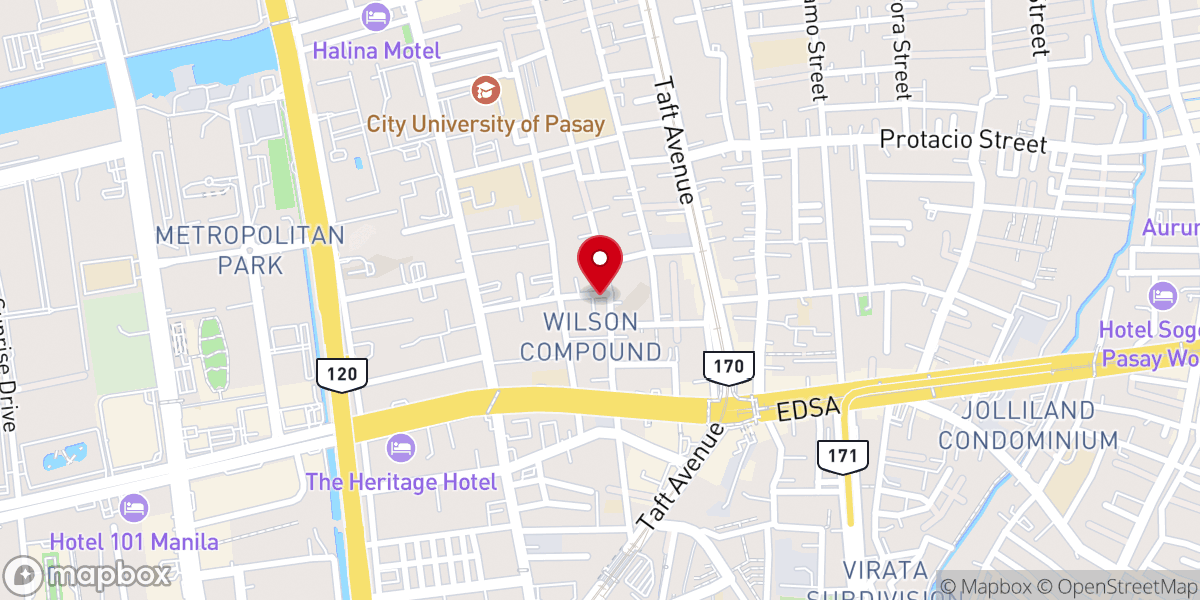 Map showing location of United Evangelical Church of Pasay