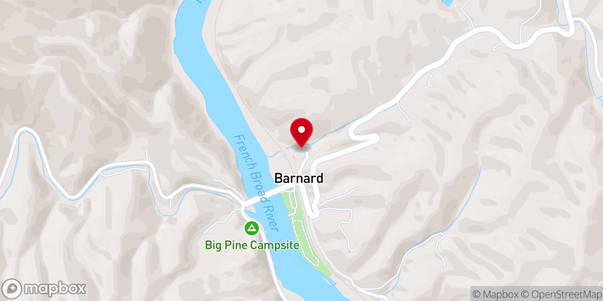 Map showing location of Barnard Baptist Church