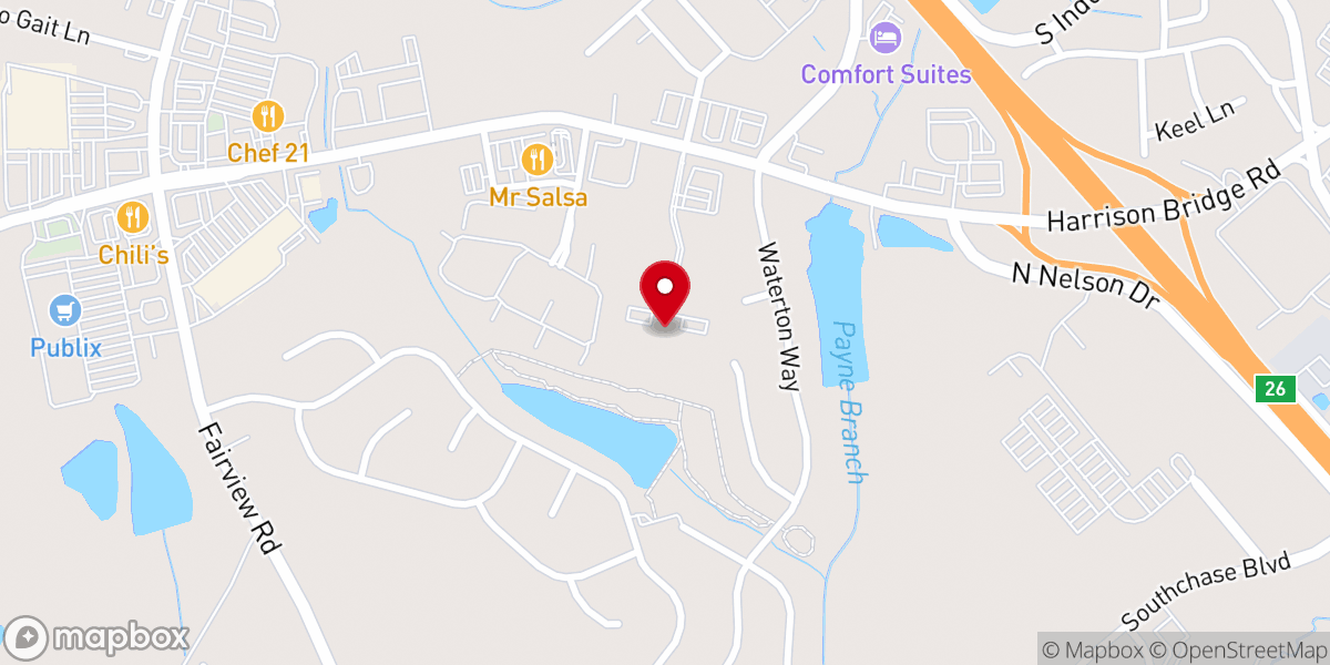 Map showing location of Bible Baptist Church
