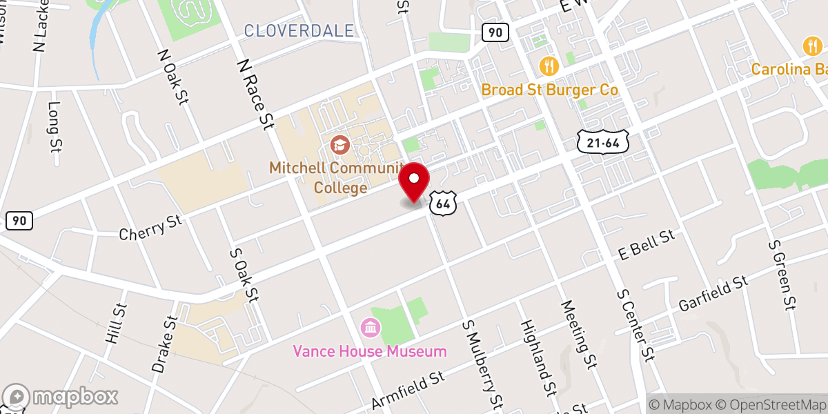 Map showing location of Holsey Memorial CME Church
