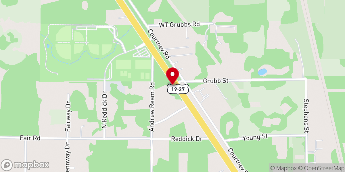 Map showing location of Faith Baptist Church