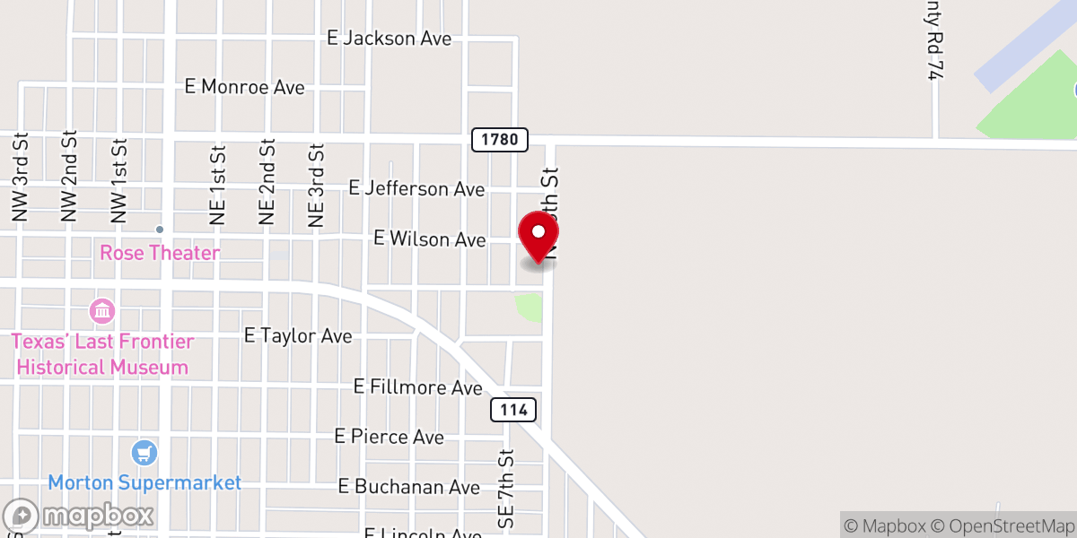 Map showing location of Morton Church
