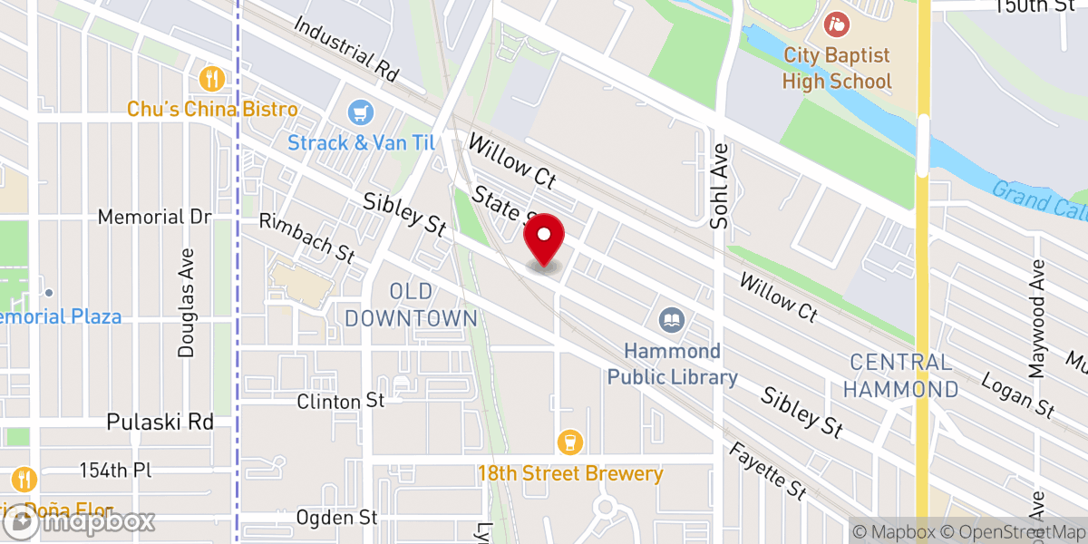 Map showing location of First Baptist Church Of Hammond