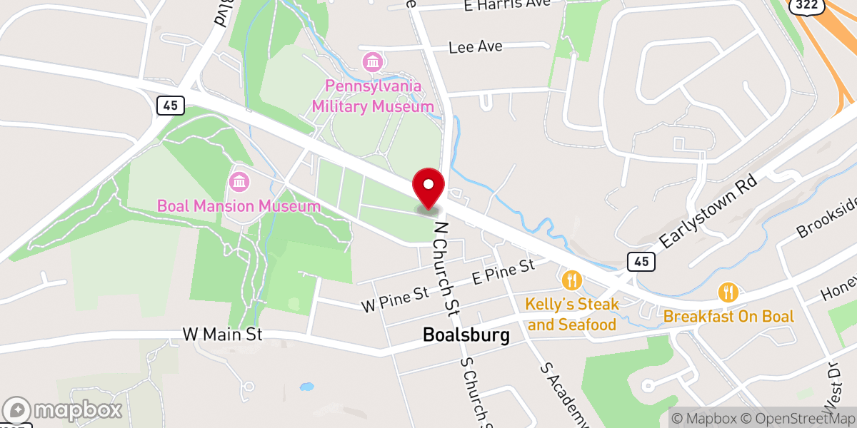 Map showing location of "Honors to the Fallen" Memorial Day Statue