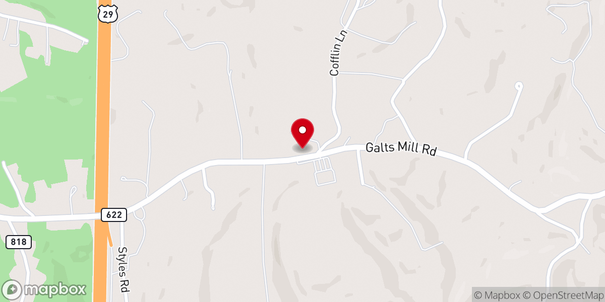 Map showing location of Scott Zion Baptist Church