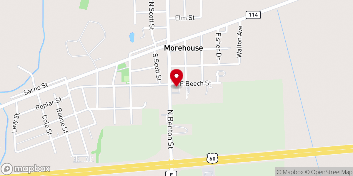 Map showing location of Methodist Church of Morehouse
