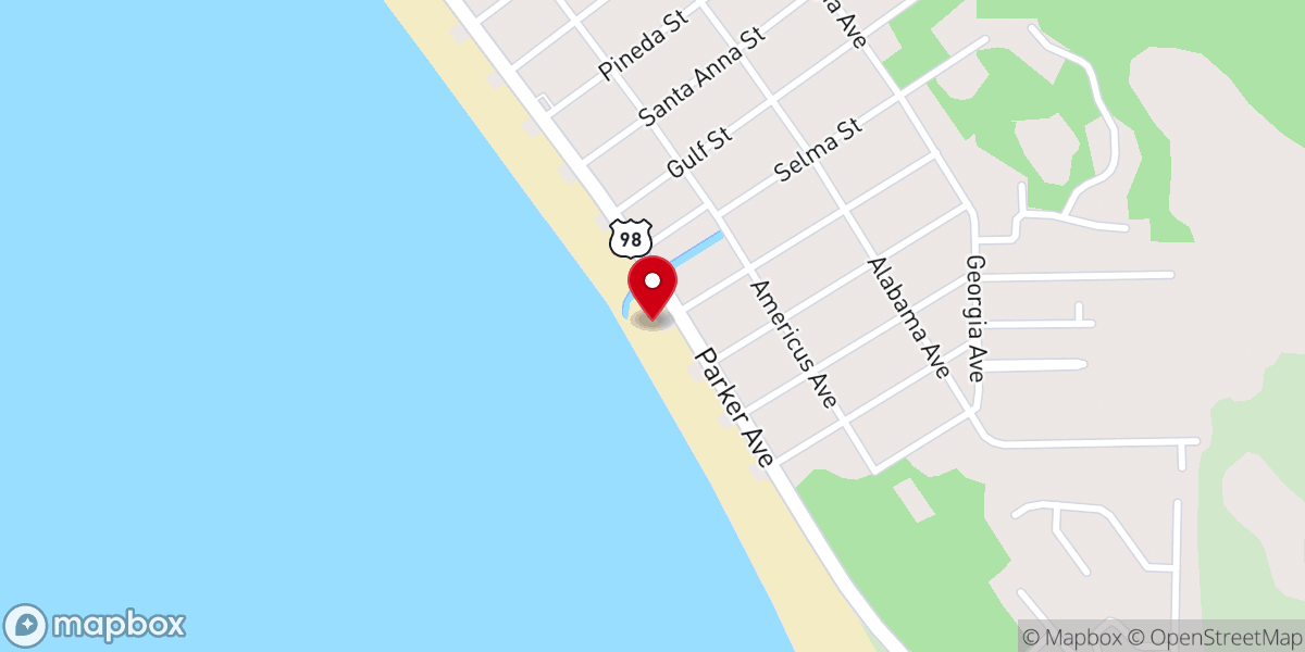Map showing location of St. Joe Beach