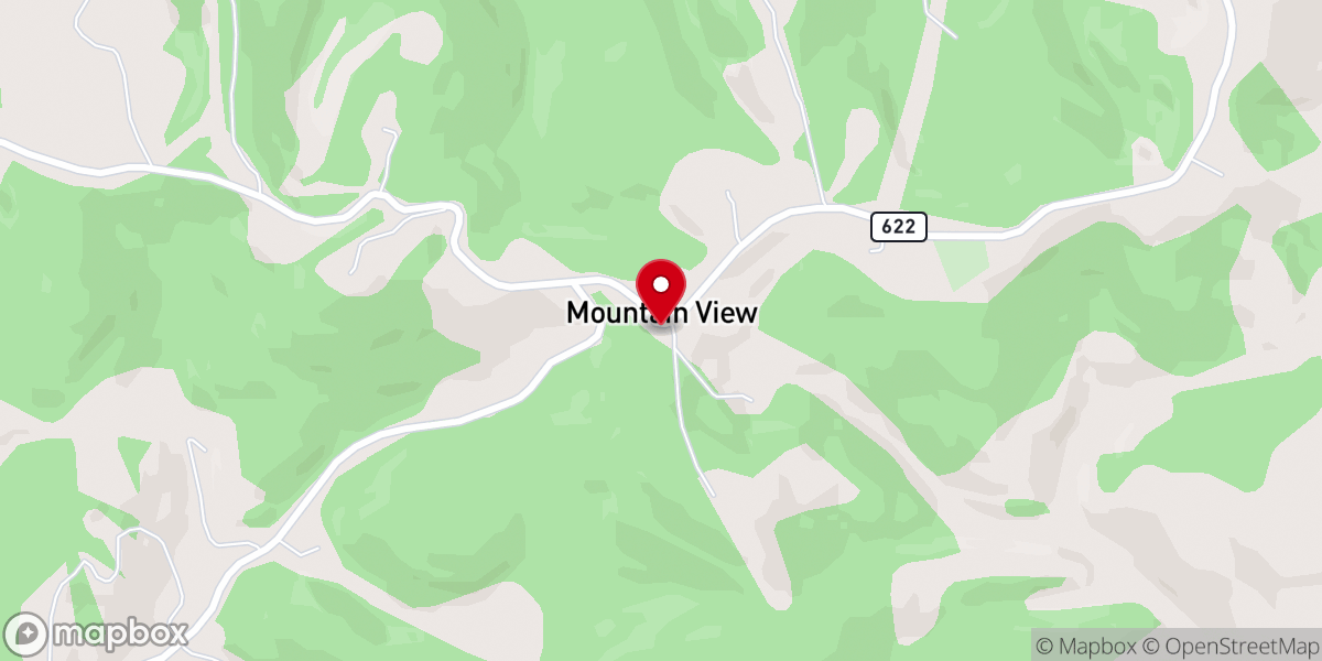 Map showing location of Mountain View Methodist Church