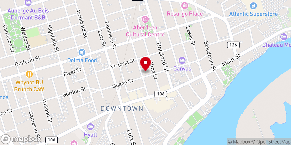 Map showing location of St. George's Anglican Church