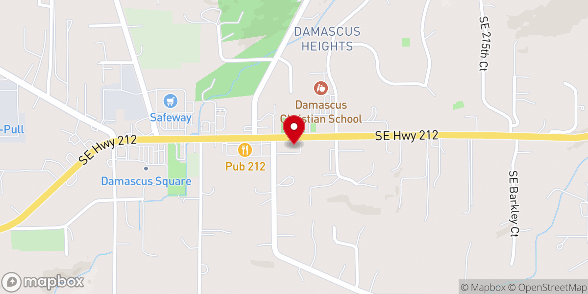 Map showing location of Adventist Health Primary Care - Damascus
