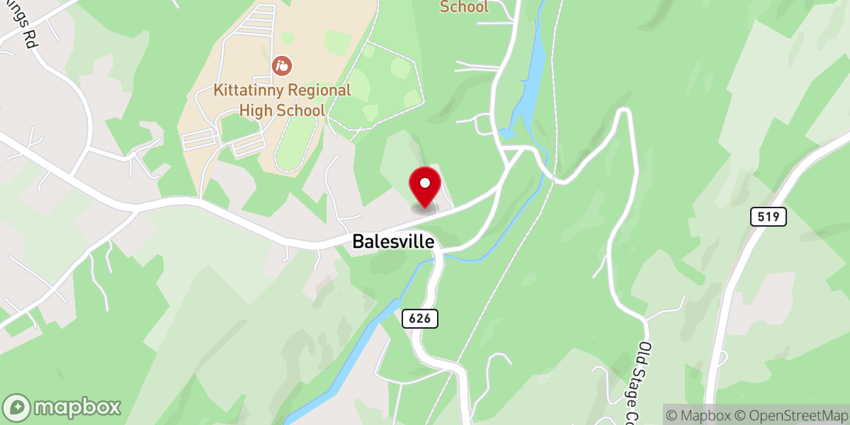 Map showing location of Baleville Congregational Church