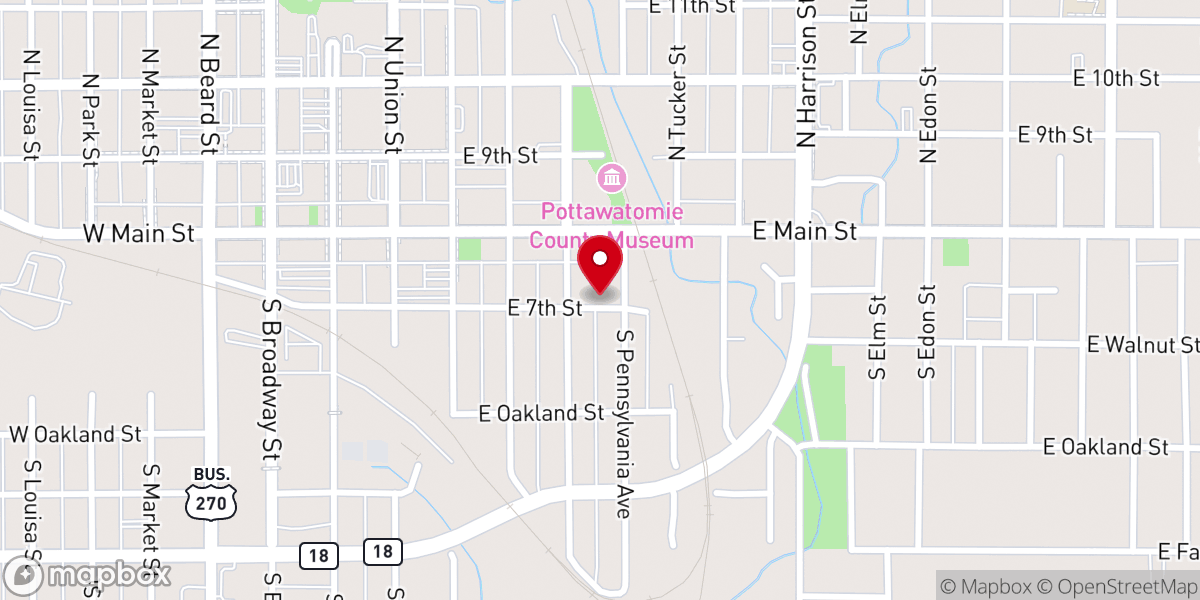 Map showing location of Downtown Pentecostal Holiness Church