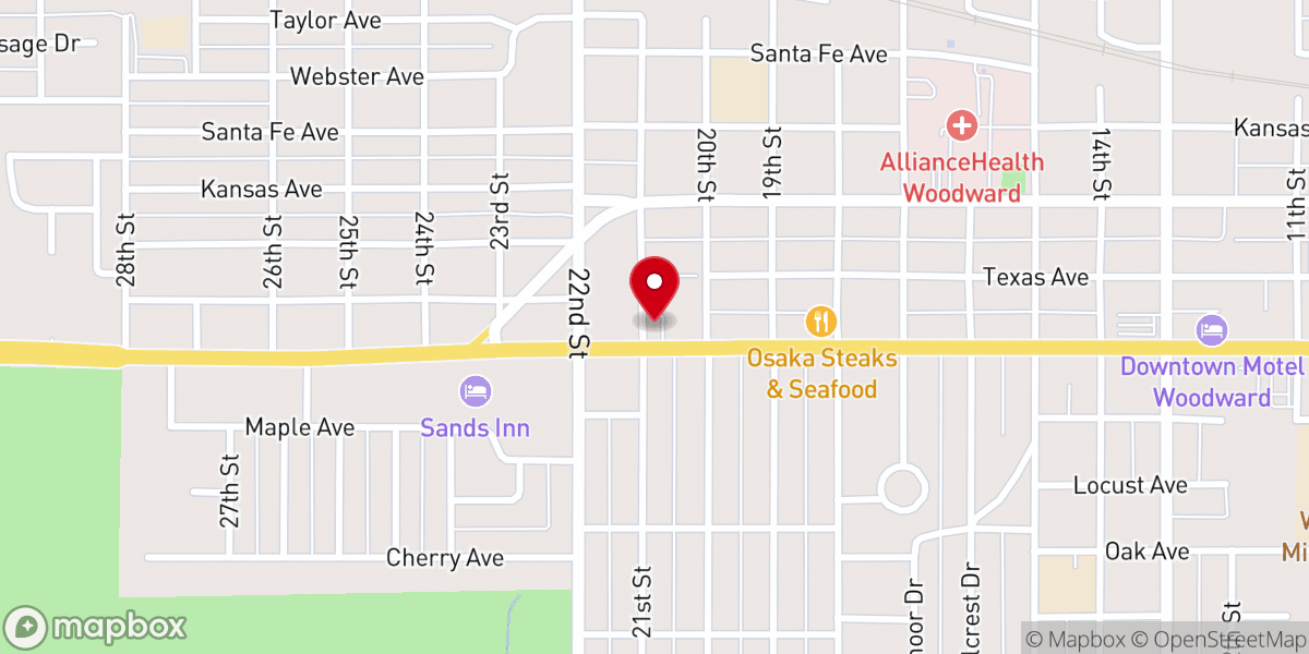 Map showing location of St. Peter Catholic Church