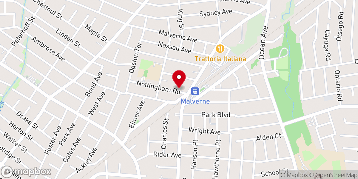 Map showing location of Community Presbyterian Church of Malverne