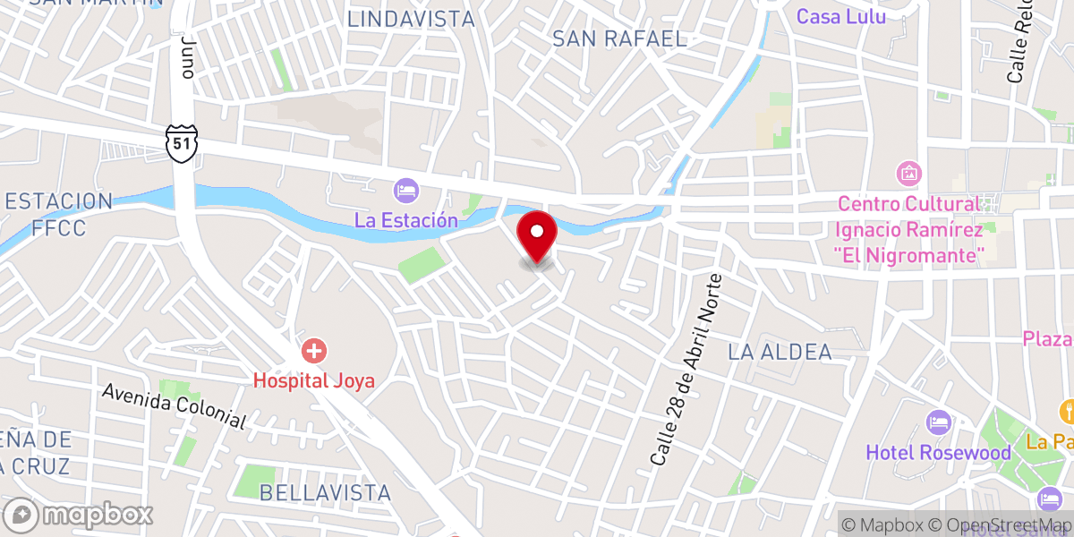 Map showing location of Visión Internacional San Miguel de Allende