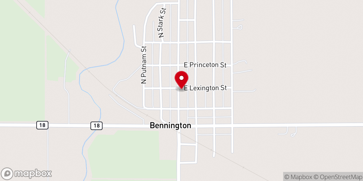Map showing location of United Church of Bennington