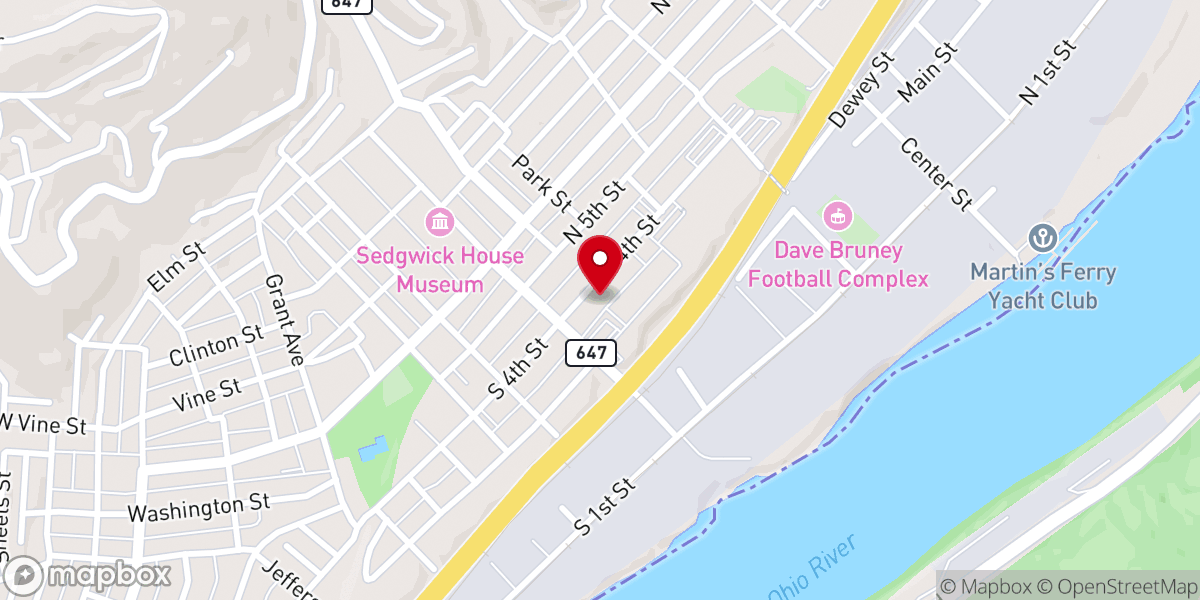 Map showing location of St Mary's Catholic Church