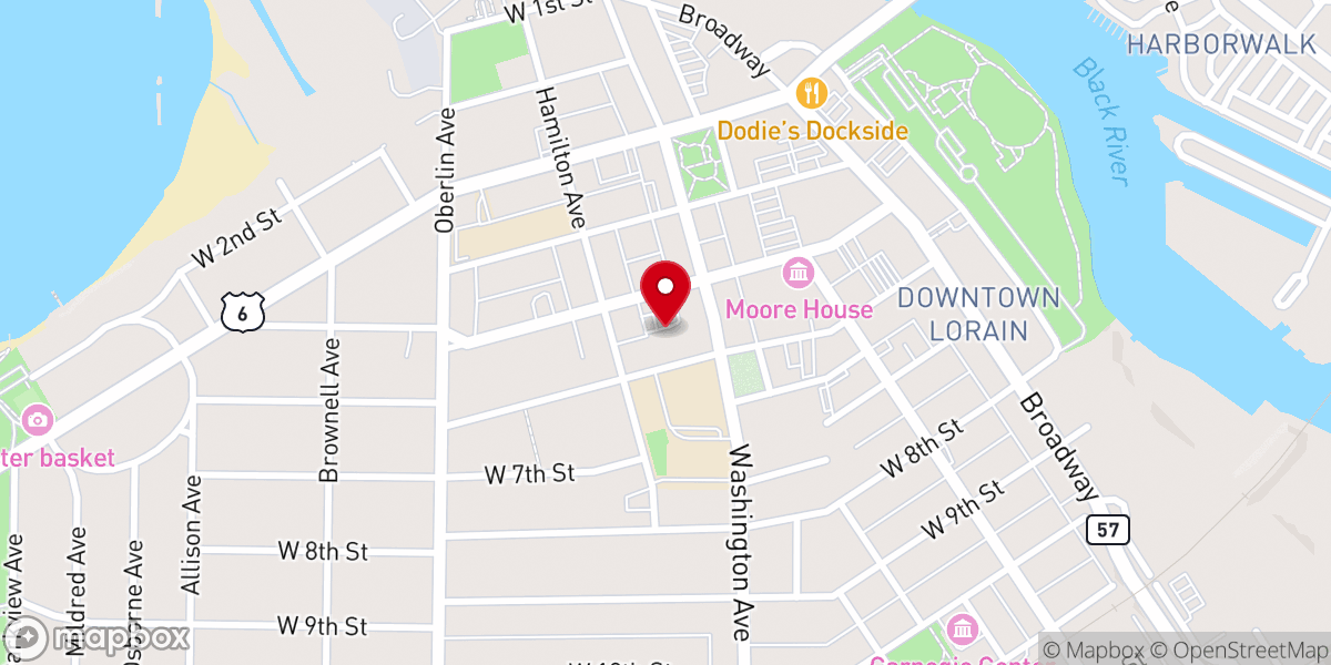 Map showing location of First Lutheran Church