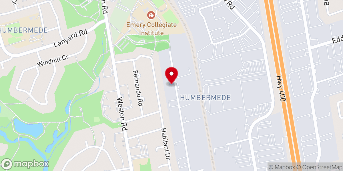 Map showing location of Ramgarhia Sikh Society, Toronto