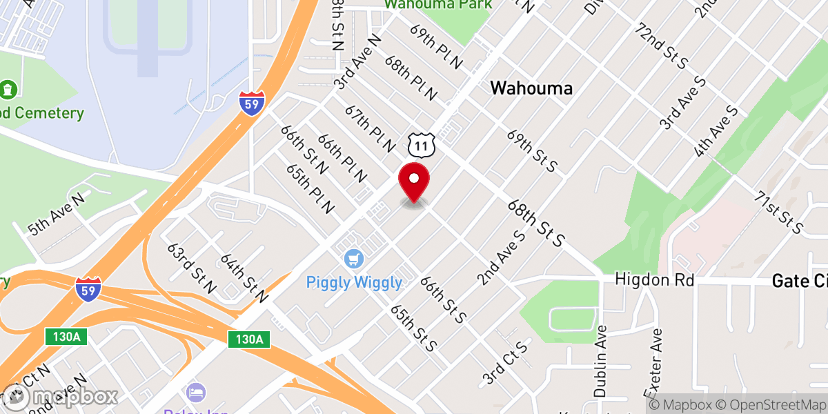 Map showing location of Ninevah Baptist Church