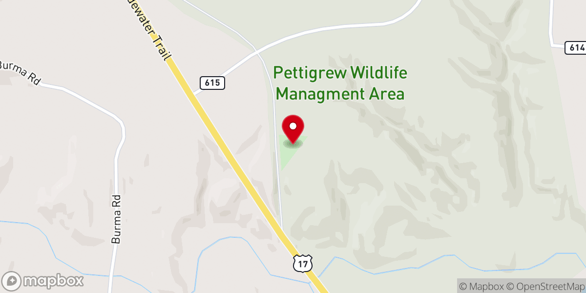 Map showing location of Mount Dew Church