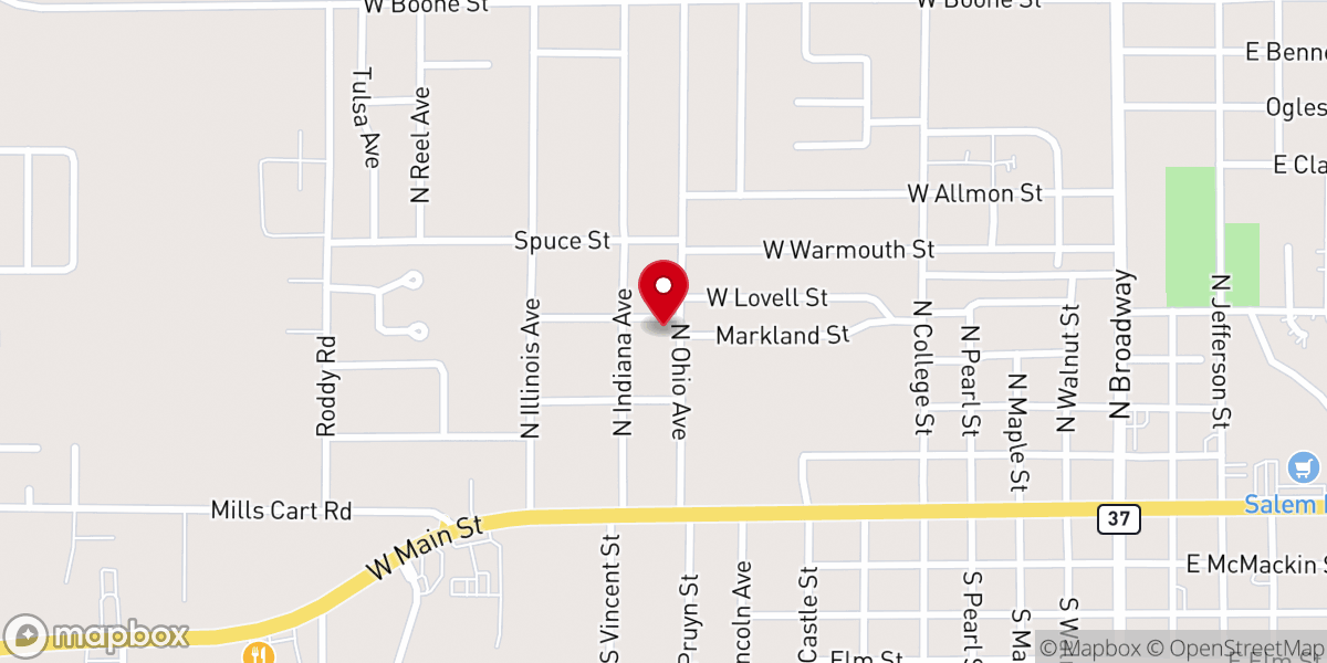 Map showing location of Bible Fellowship Church