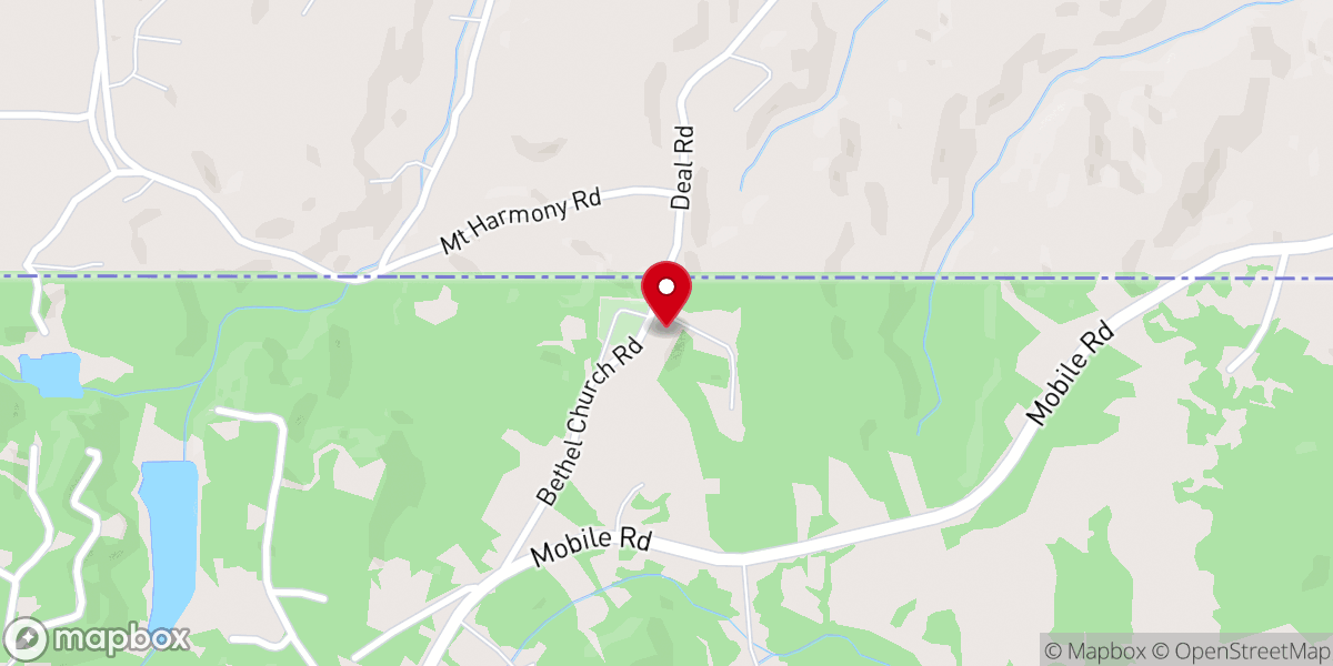 Map showing location of Bethel Church