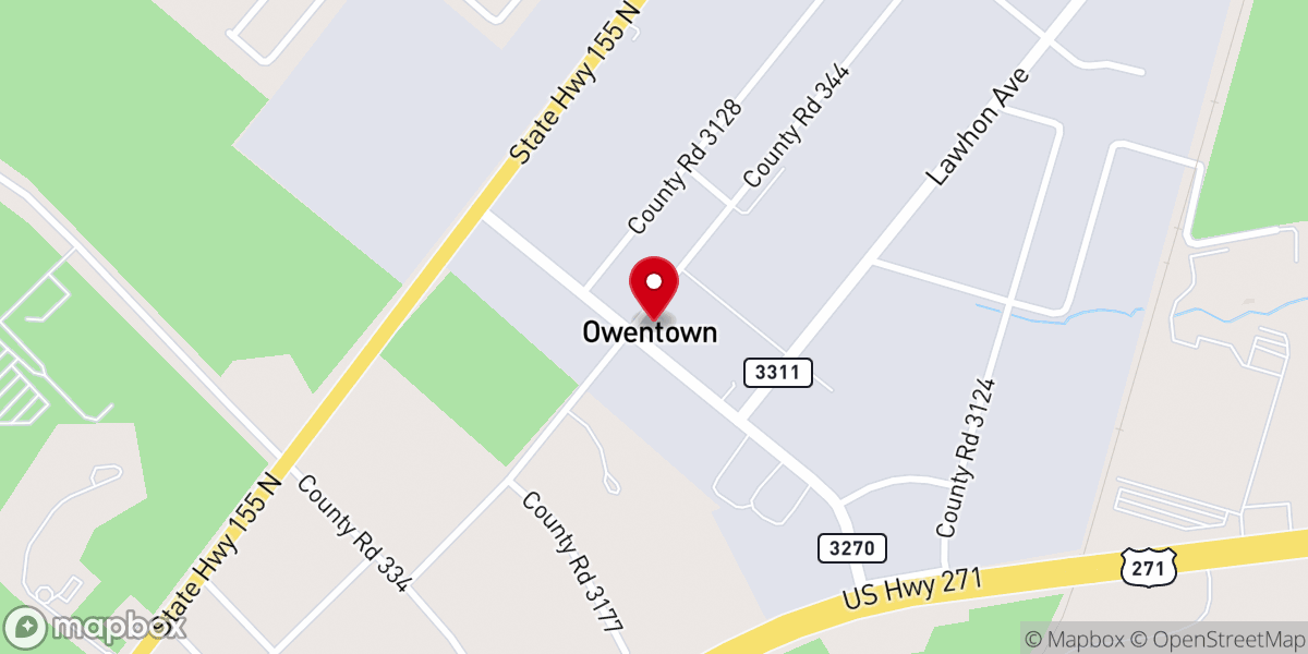Map showing location of Owent Town Church