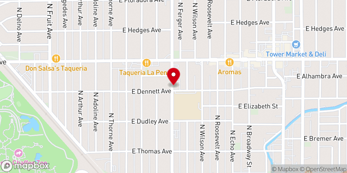 Map showing location of Praise Chapel Foursquare Church