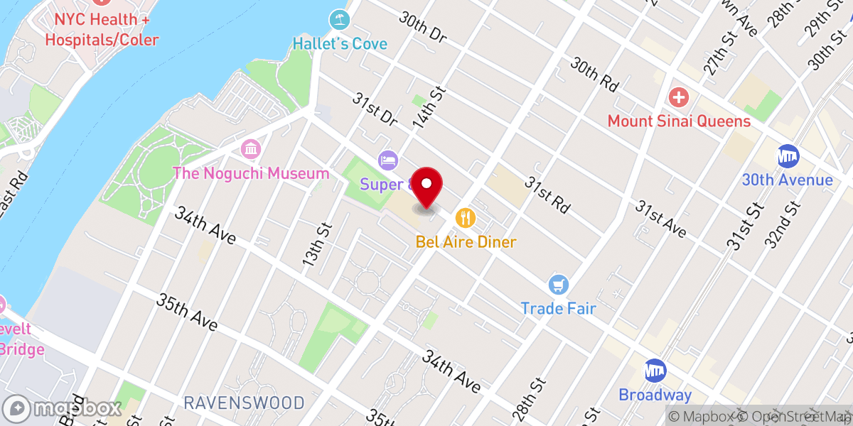 Map showing location of Community Church of Astoria