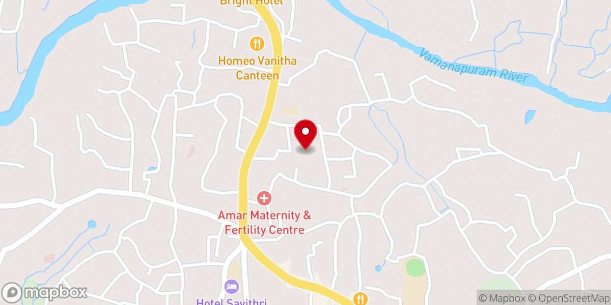 Map showing location of The Pentecostal Mission,Attingal