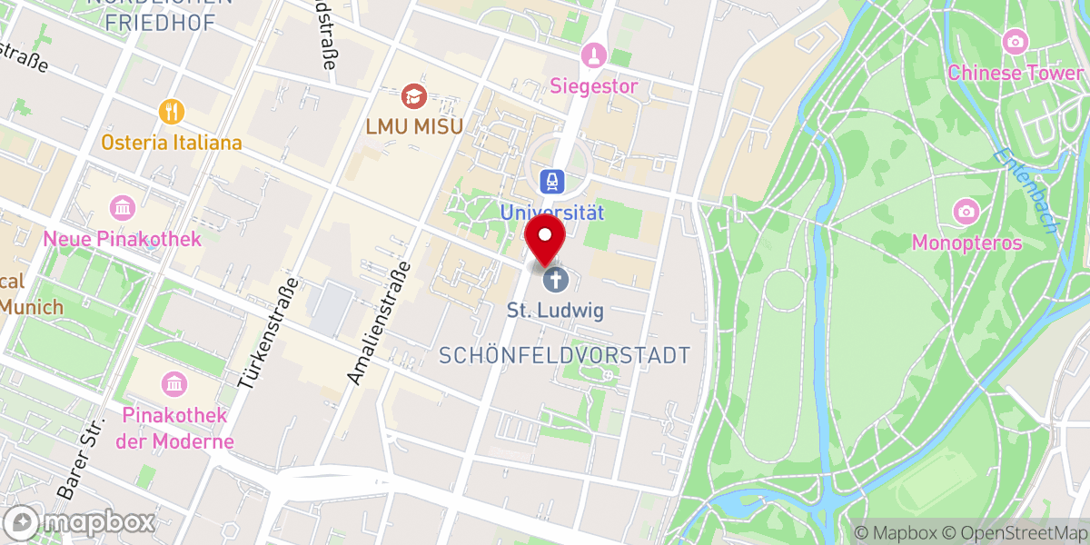 Map showing location of St. Ludwig München