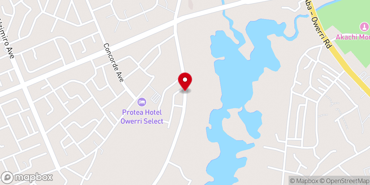 Map showing location of Celestial Church of Christ (Owerri Central Parish)