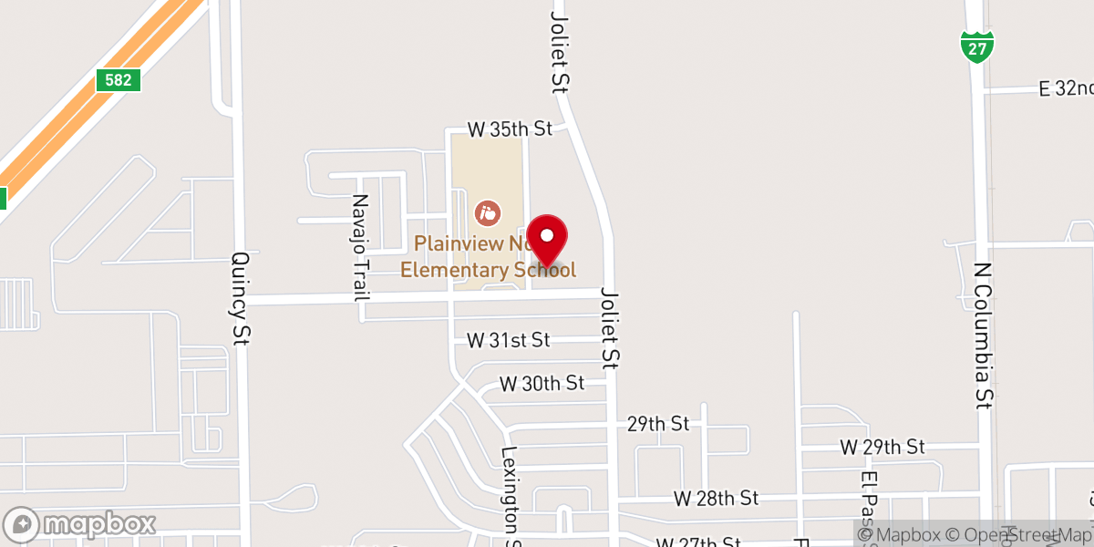 Map showing location of Northside Baptist Church