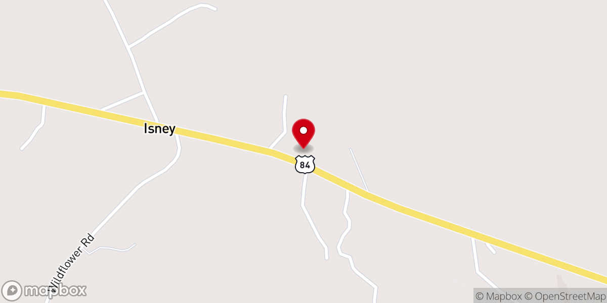 Map showing location of Isney Baptist Church