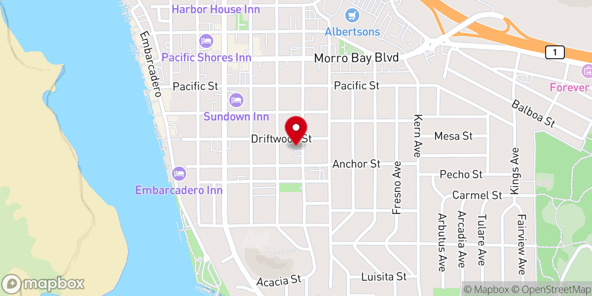 Map showing location of St Peter's by the Sea Episcopal Church