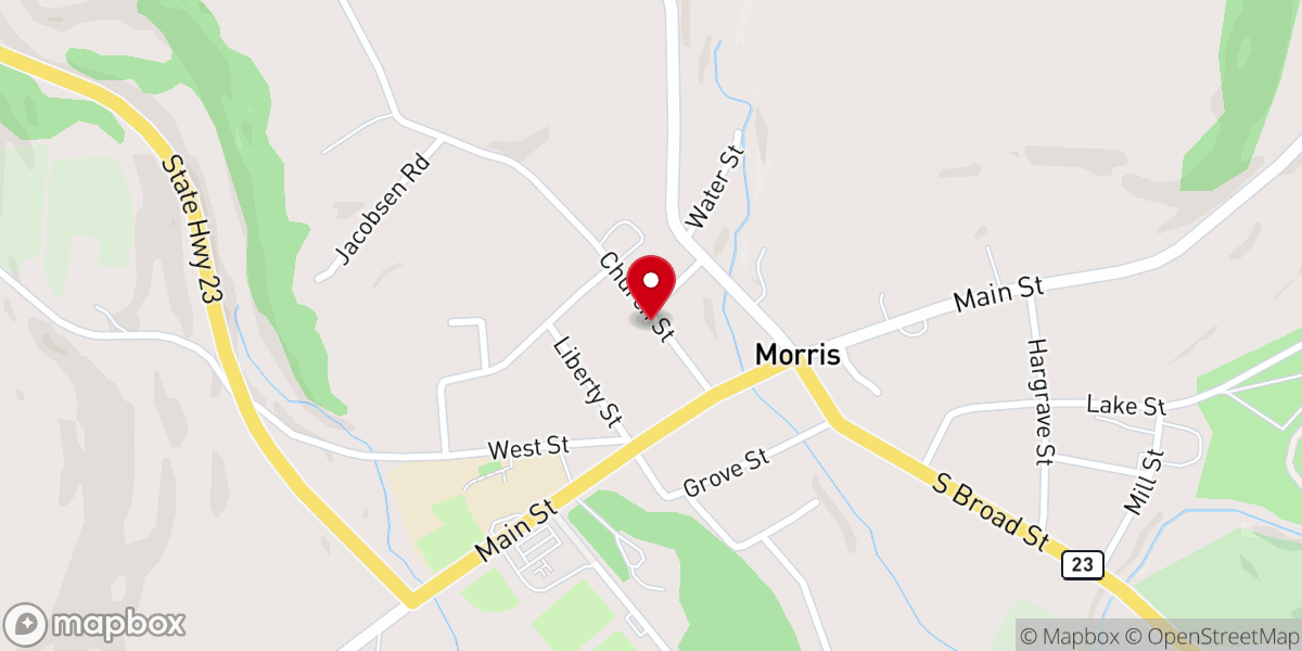 Map showing location of United Methodist Church