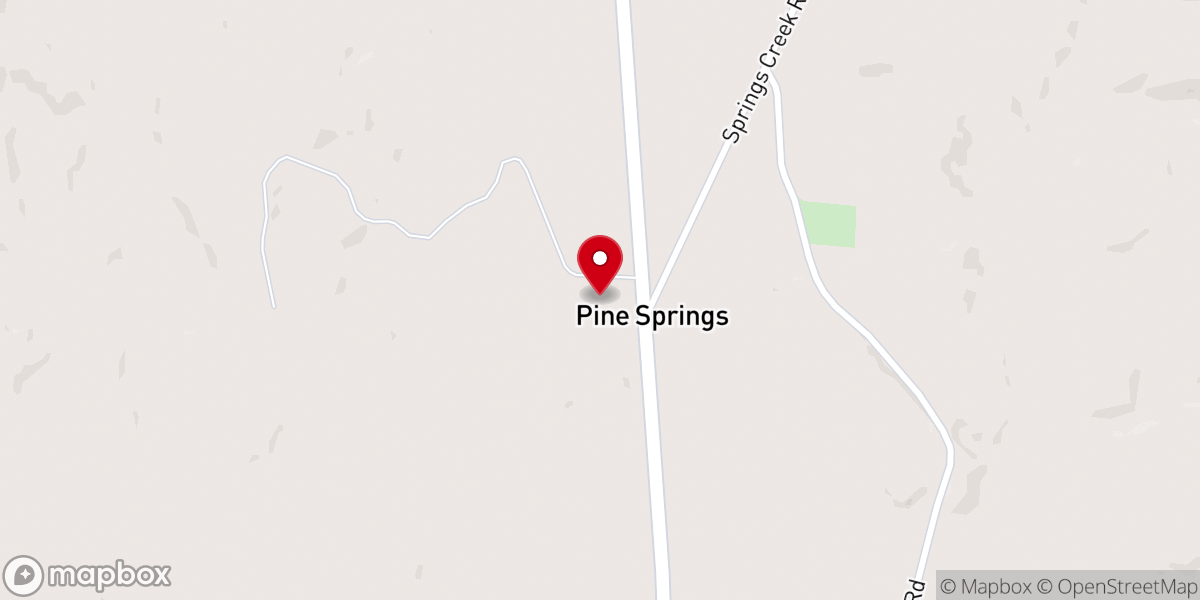 Map showing location of Pine Springs Methodist Church