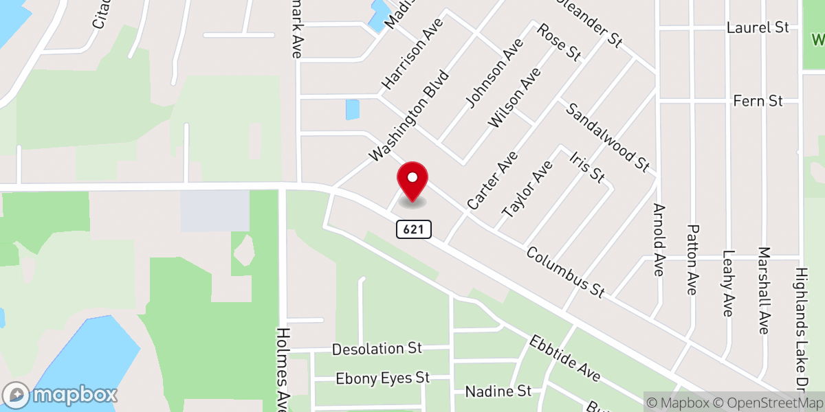 Map showing location of Eastside Christian Church