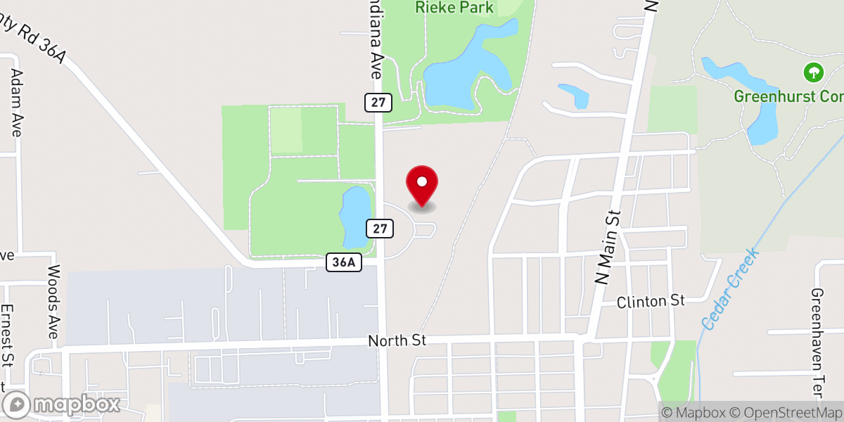 Map showing location of First Christian Church