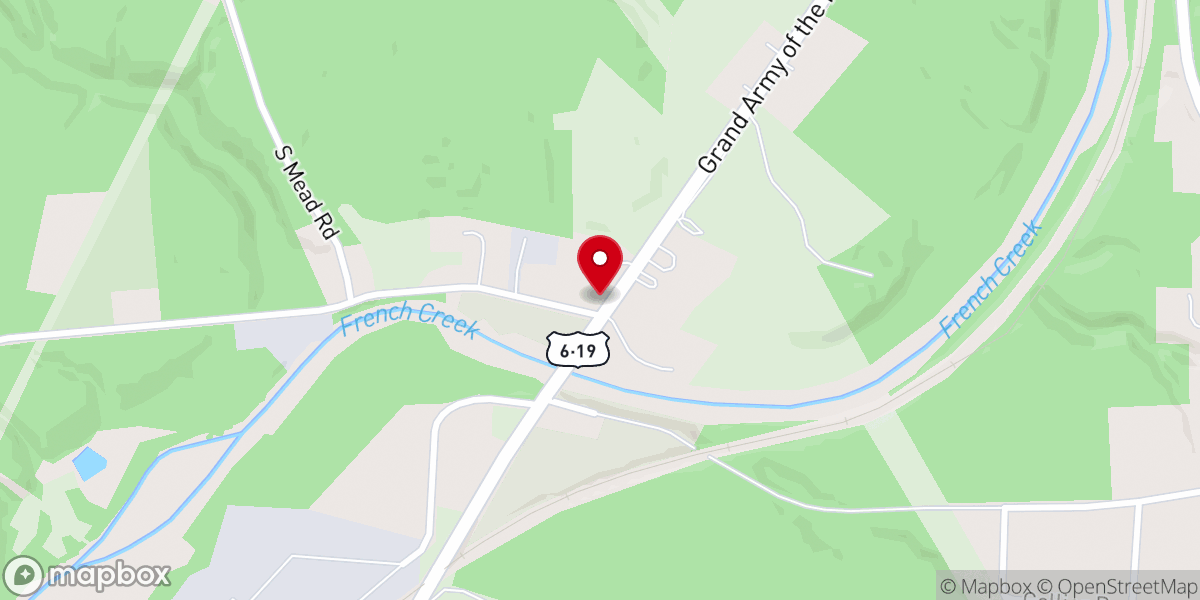 Map showing location of North Meadville Church of Christ