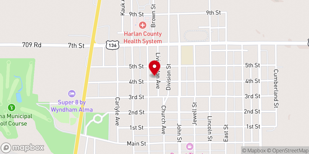 Map showing location of St. Josephs Catholic Church