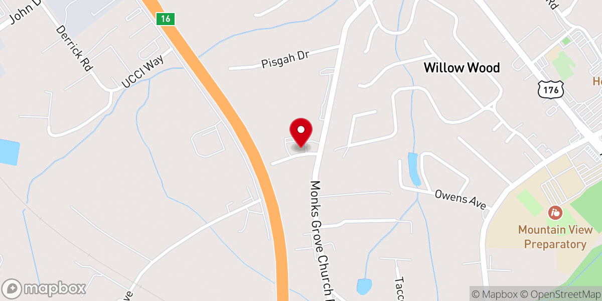 Map showing location of Church of Grace