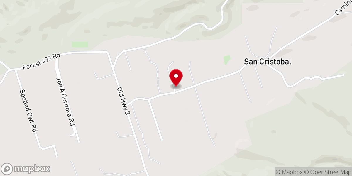 Map showing location of San Cristobal Mission Chapel (Historic Church)