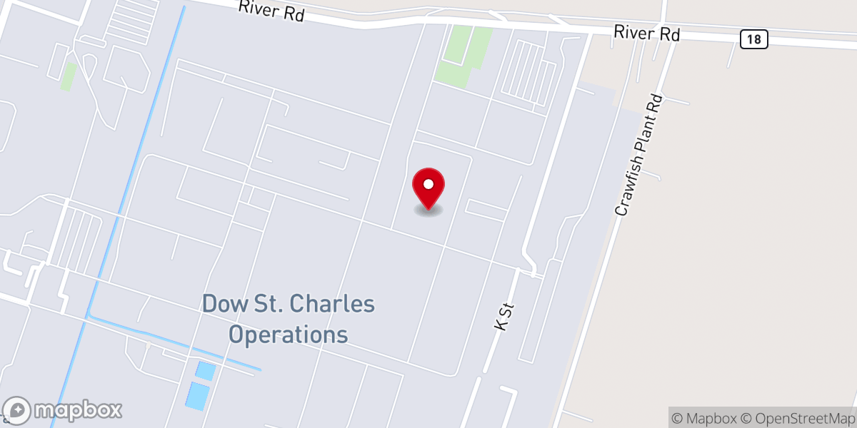 Map showing location of Dow Chemical Co