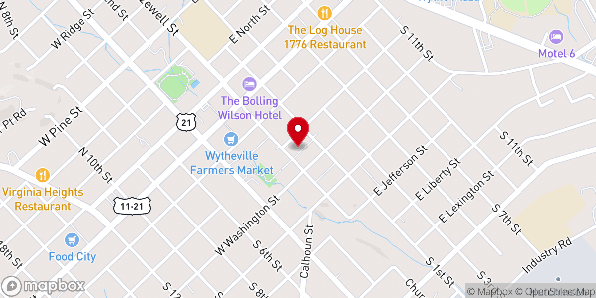 Map showing location of St. Paul United Methodist Church